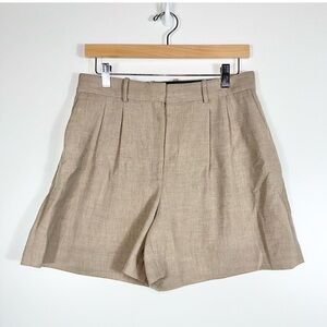 Babaton pleated Tan High Waist Women's Shorts size 8